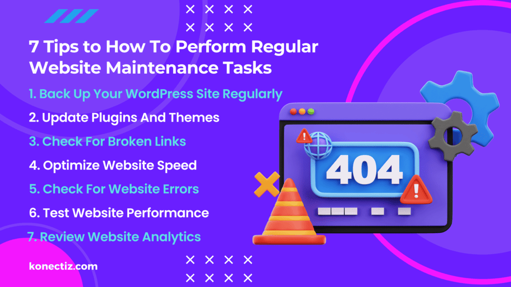 7 Tips to How To Perform Regular Website Maintenance Tasks- Konectiz