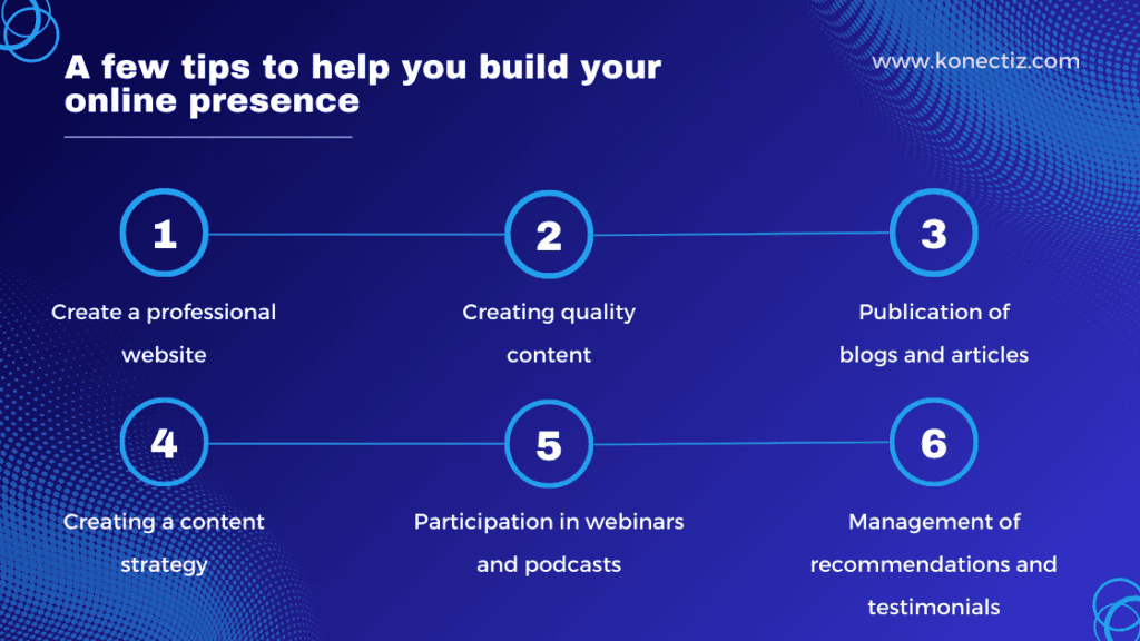 A few tips to help you build your online presence Konectiz - Konectiz A few tips to help you build your online presence - Konectiz