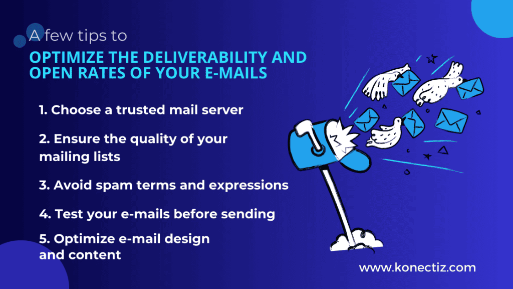 A few tips to optimize the deliverability and open rates of your e mails Konectiz - Konectiz A few tips to optimize the deliverability and open rates of your e-mails - Konectiz