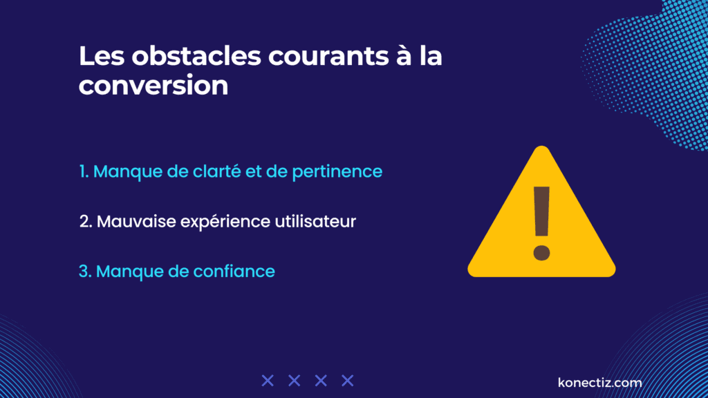 Les obstacles courants au taux conversion Konectiz - Konectiz Les obstacles courants au taux conversion - Konectiz